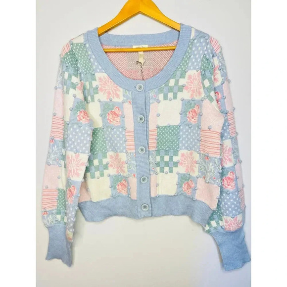 Matilda Jane Heart to Heart Waltz Of the Flowers Patchwork Sweater size M NWT - Picture 1 of 9